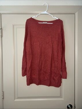 LOFT Rust Red Long Sleeve Lightweight Sweater Tee